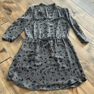 Aritzia Babaton Bennett Silk Mini Shirt Dress size small printed